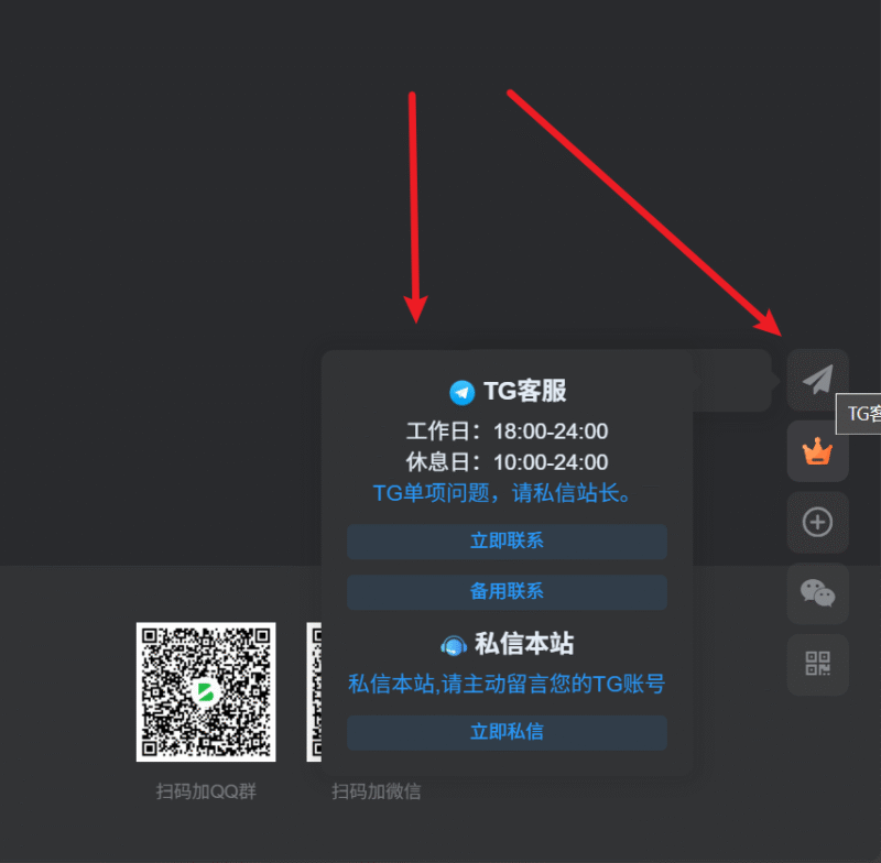 子比悬浮按钮—增加TG客服联系代码美化-大圣博客网